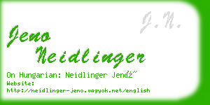 jeno neidlinger business card